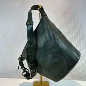 Coach Vtg Bottle Green XL Bleecker Tattersall 11243 Bucket Bag Feed Sac Shoulder